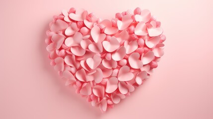 Obraz premium A sweet heart on a pink background. Festive background for Valentine's day, romantic wedding design.