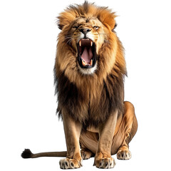 Obraz premium Lion roar isolated white background