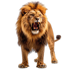 Lion roar isolated white background