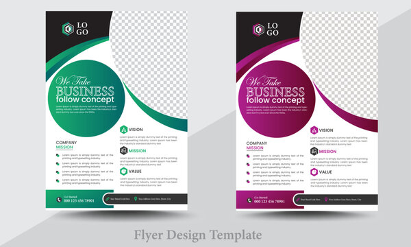 creative modern business flyer design template for poster flyer brochure cover. Graphic design layout with triangle graphic elements and space.