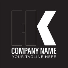 Initial based HK,KH, logo template. Unique monogram alphabet letters design and vector.