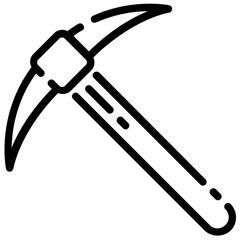 pickaxe outline vector icon