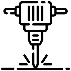 jackhammer outline vector icon