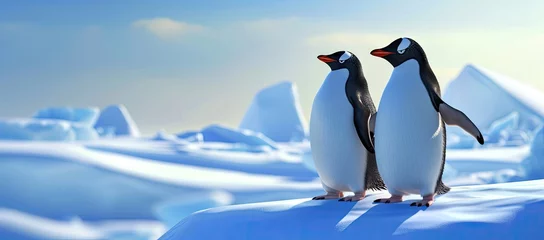 Foto auf Acrylglas penguins on ice © usman