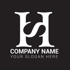 Letter HS Logo, HS Monogram, Initial HS Logo, HS Logo, Icon, Vector