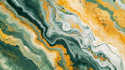 Naklejka premium Mustard, sage, & forest marble background