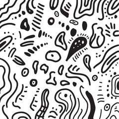 Hand drawn black line drawings of organic background vector EPS 10