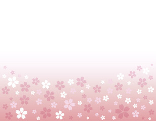 桜の花びらの背景イラスト  ピンクのグラデーション背景