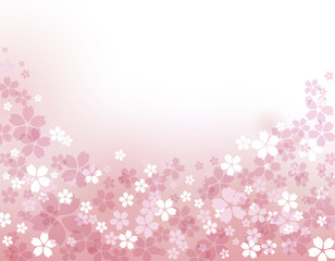 桜の花びらの背景イラスト  ピンクのグラデーション背景