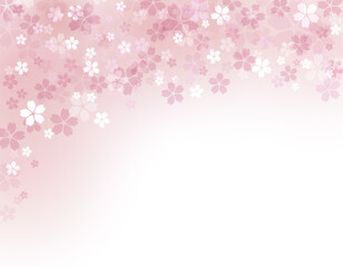 桜の花びらの背景イラスト  ピンクのグラデーション背景