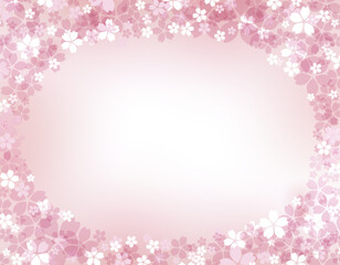桜の花びらの背景イラスト  ピンクのグラデーション背景