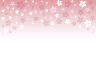 桜の花びらの背景イラスト  ピンクのグラデーション背景