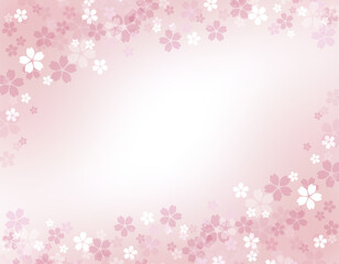 桜の花びらの背景イラスト  ピンクのグラデーション背景