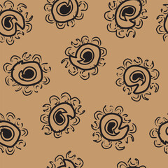 Neutral Colour Paisley abstract Seamless Pattern Design