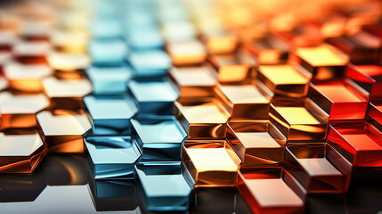 Fototapeta premium Interlocking colorful hexagons background