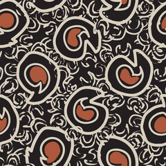 Neutral Colour Paisley abstract Seamless Pattern Design