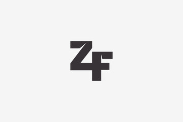 Illustration vector graphic of bold letter ZF and number 4 logo