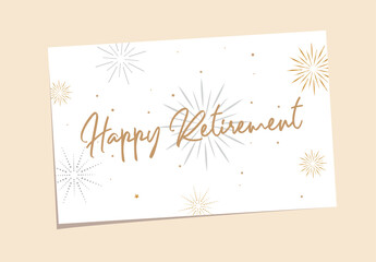 happy retirement card on white background	