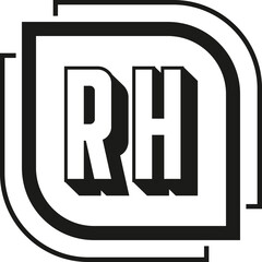 RH letter logo design on white background. RH logo. RH creative initials letter Monogram logo icon concept. RH letter design