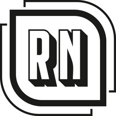 RN letter logo design on white background. RN logo. RN creative initials letter Monogram logo icon concept. RN letter design