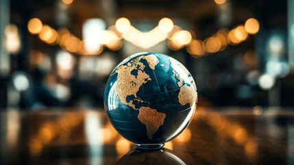 A big globe background