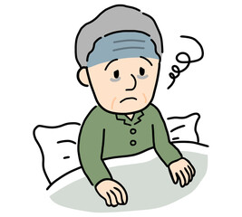 不眠に悩むシニア男性