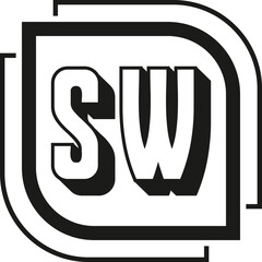 SW letter logo design on white background. SW logo. SW creative initials letter Monogram logo icon concept. SW letter design