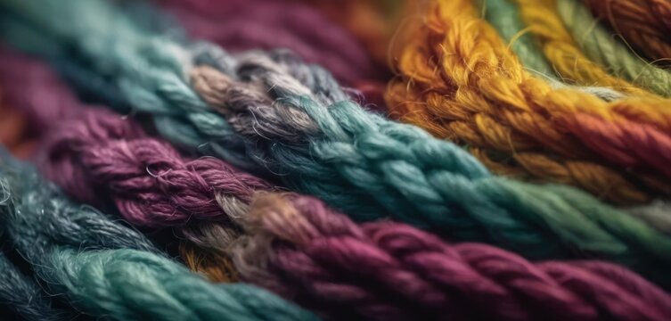  .This image showcases a variety of yarns in different colors and patterns. The yarns are piled together, creating an interesting display with.
