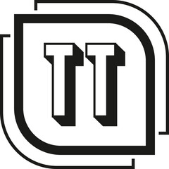 TT letter logo design on white background. TT logo. TT creative initials letter Monogram logo icon concept. TT letter design