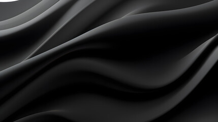 A seamless abstract black texture background featuring elegant swirling curves in a wave pattern, set against a dark material background.