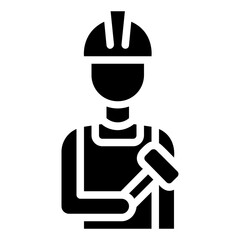 builder solid vector icon