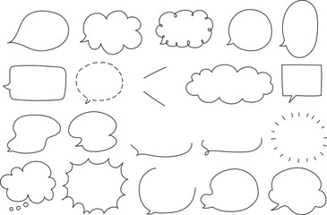 Fototapeta premium シンプルな手書き吹き出しセット