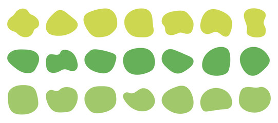 シェイプ　緑　黄緑　抽象的な形　セット