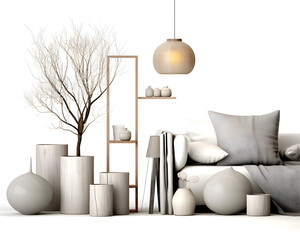 interior design concept home modern architecture furniture object idea generative Ai.