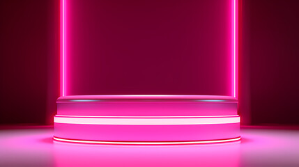 Obraz premium Modern round product advertising podium, booth, stage, product background, promotional event background