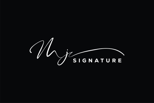 MJ initials Handwriting signature logo. MJ Hand drawn Calligraphy lettering Vector. MJ letter real estate, beauty, photography letter logo design.