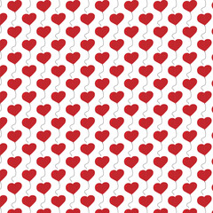 seamless pattern with red hearts