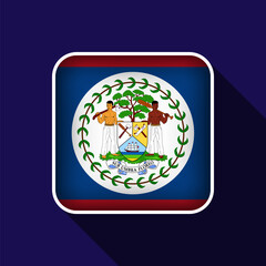Flat Belize Flag Background Vector Illustration