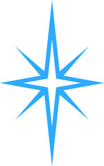 Blue star on white background. Vector illustration.