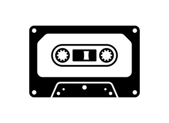 Cassette tape icon isolated on white background.