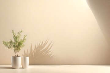 plant in a vase on the wall