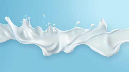 milk splash seamless pattern. 3d realistic yogurt wave border on transparent background