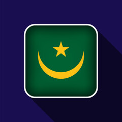 Flat Mauritania Flag Background Vector Illustration