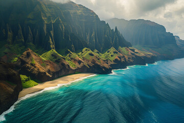 Landscape of Na Pali Coast Kauai Hawaii - obrazy, fototapety, plakaty