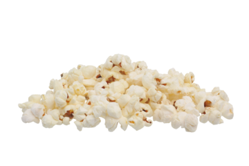 Heap of delicious popcorn on transparent background png