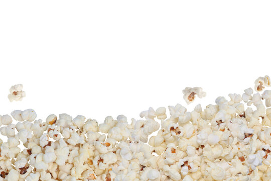 Fresh butter popcorn on transparent background png
