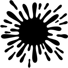 Black ink splat brush. Black ink splatter. Black paint blots icon