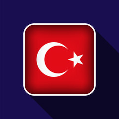 Flat Turkey Flag Background Vector Illustration