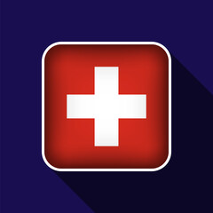 Flat Switzerland Flag Background Vector Illustration