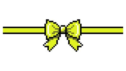 pixel Ribbon Bow horizontal ribbon for decorate your wedding invitation card ,greeting card or gift boxes vector